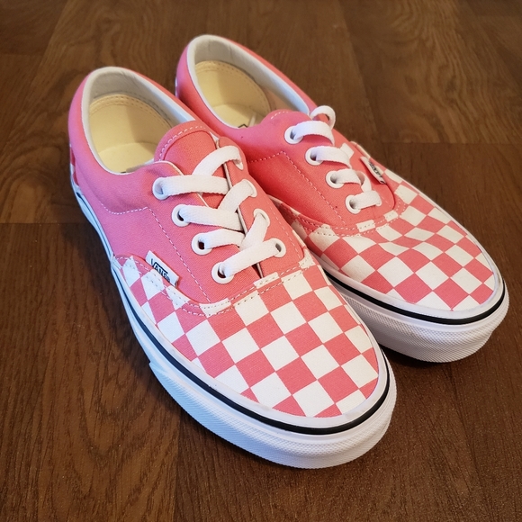 pink vans checkered
